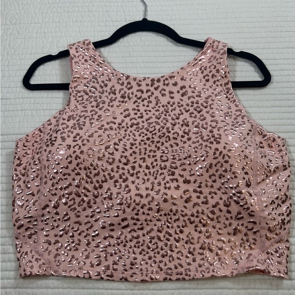 NWT Crane Pink/Animal Print/Shimmer Bodycore Cropped Tank.Barbiecore. Balletcore - Picture 3 of 10